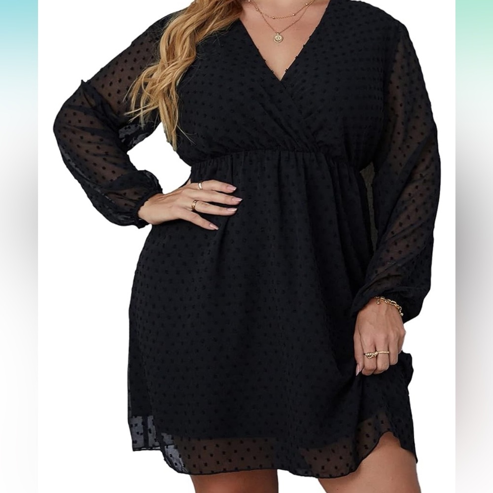 Black dress with see thru arms
